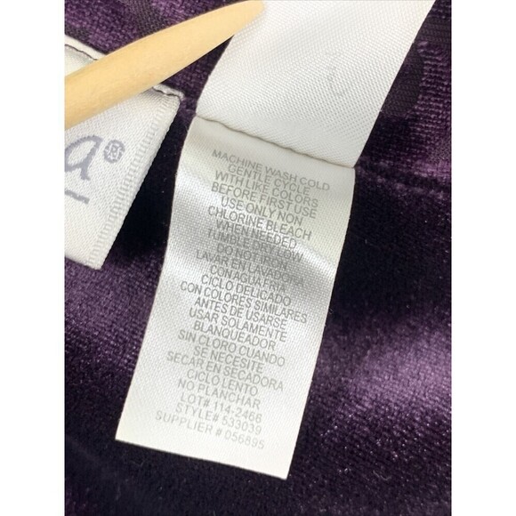 Adonna Robe Lounger Velvet Velour Purple Soft Half Zip Collared Long Women Small - Picture 13 of 15